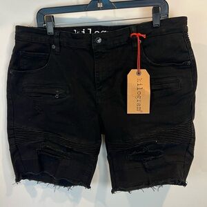 Kilogram Mens SZ 40 Black Distressed Denim Shorts